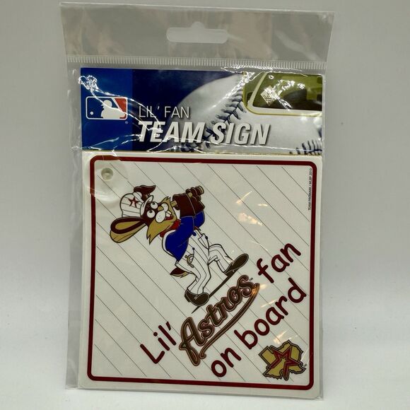 MLB Houston Astros Lil Fan on Board Plastic Sign With Suction Cup - Picture 1 of 2